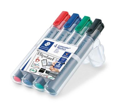 Staedtler® 356 B WP4 Lumocolor® 356 B flipchart marker - Keilspitze, 4 Farben