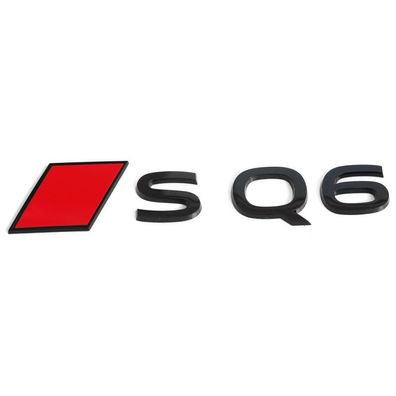 Original Audi SQ6 e-tron Schriftzug Emblem Audi Sport Raute schwarz/rot 85H853740B5FQ