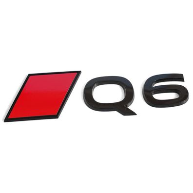 Original Audi Q6 e-tron Schriftzug Emblem Audi Sport Raute schwarz/rot 85H853740A5FQ