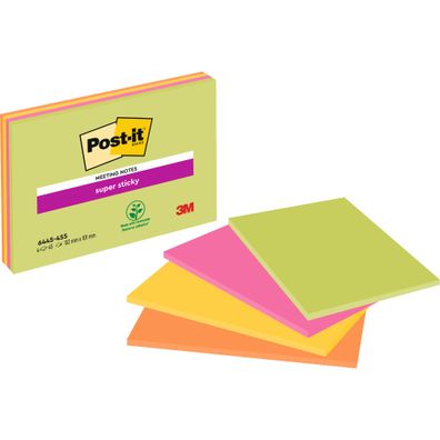 Post-it Haftnotiz Meeting Notes 6445-4SS 152x101mm 4St