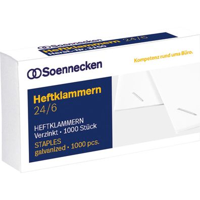 Soennecken Heftklammern 3151 24/6 verzinkt 1.000 St./Pack