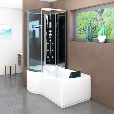 Kombination Badewanne Dusche K50-R31 Duschtempel 100x170 cm