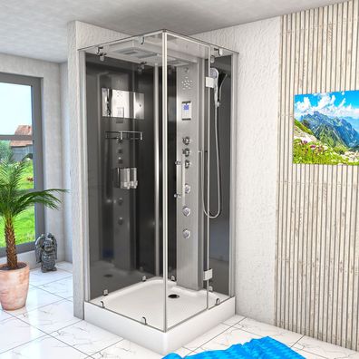 Dampfdusche Duschtempel Sauna Dusche Duschkabine D38-03R3-ALL 80x80 c