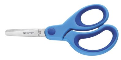 Westcott E-2158100 Schere Kids Softgrip, Kunststoffgriff in blau, asymmetrisch,