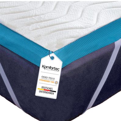 Komfortec Visko Memory Foam Topper 140x200x7,5cm, Matratzentopper mit Aloe Vera Bezug