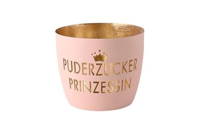 Madras Windlicht M Puderzucker Prinzessin, pastellrosa/gold 1 St