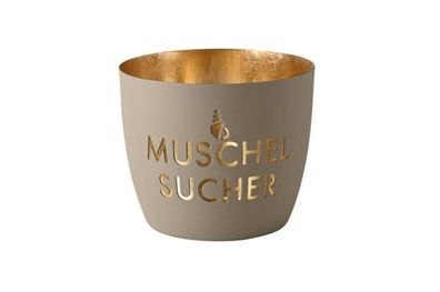 Madras Windlicht M Muschelsucher, sandstone/gold 1 St