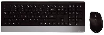 MediaRange MROS105 Funk-Tastatur- und Maus-Set Highline, QWERTZ, schwarz/silber