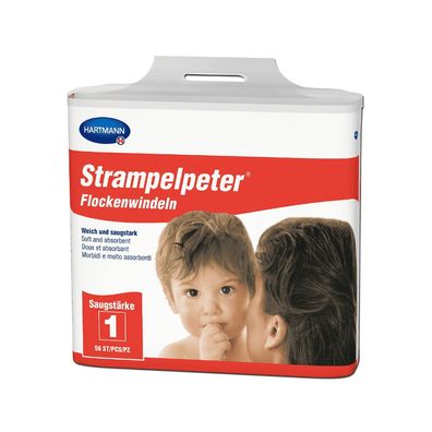 Hartmann Strampelpeter® Flockenwindeln - 56 Stück - 1 Tropfen | Packung (56 Stück)