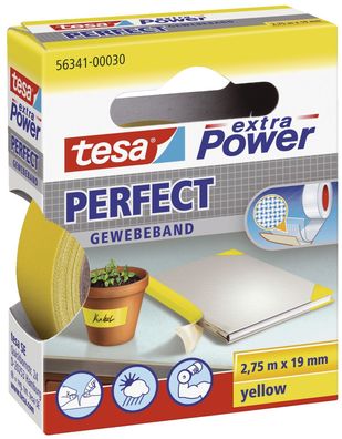 tesa® 56341-00030-03 Gewebeklebeband extra Power Perfect - 2,75 m x 19 mm, gelb