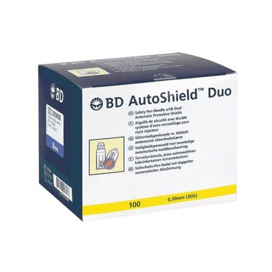 BD AutoShield Duo Sicherheits-Pen-Nadeln - 100 Stück - 30 G - 5 mm / 0,30 x 5 mm | Pa