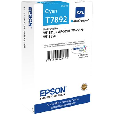 Epson C13T789240 Epson DURABrite Ultra Ink XXL Tintenpatrone cyan T 7892