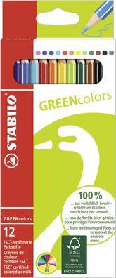 Stabilo® 6019/2-121 Buntstift GREENcolors, Kartonetui mit 12 Stiften