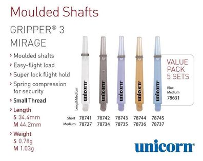 Unicorn Gripper 3 Mirage Shaft, m/blau / Inhalt 12 Stück