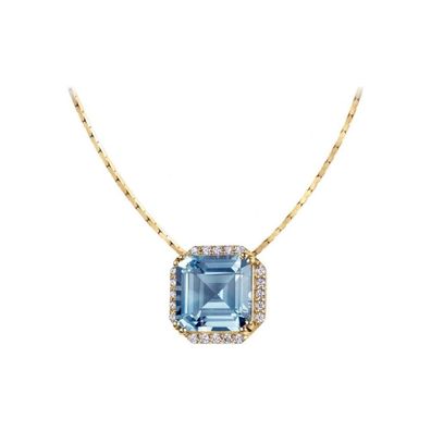 Jacques Lemans - Kette Sterlingsilber vergoldet mit Sky Blue Topaz - SE-C104G