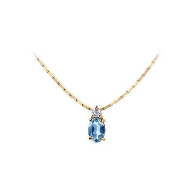 Jacques Lemans - Kette Sterlingsilber vergoldet mit Sky Blue Topaz - SE-C113H