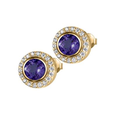 Jacques Lemans - Ohrstecker Sterlingsilber vergoldet mit Amethyst - SE-O105G