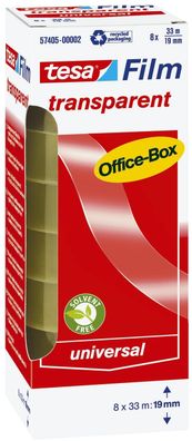 tesa® 57405-00002-01 Klebefilm Office Box - transparent, 19 mm x 33 m, 8 Rollen