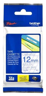 Brother TZE133 Brother Schriftbandkassette TZE-133 farblos/blau 12 mm