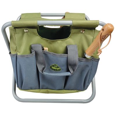 Esschert Design Gartengeräte-Tasche und Hocker Grau GT85