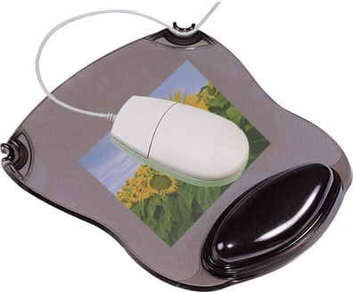 Q-Connect® KF20084 Mousepad mit Gelauflage - grau-transparent