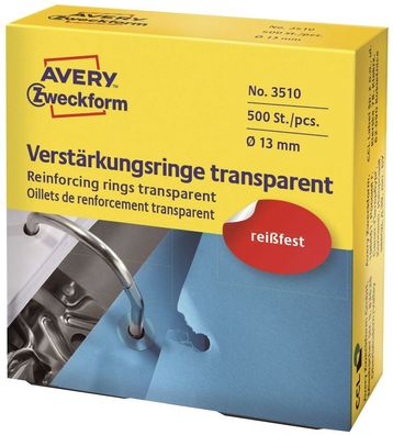 Avery Zweckform® 3510 3510 Verstärkungsringe, Ø 13 mm, 500 Stück/500 Etiketten,