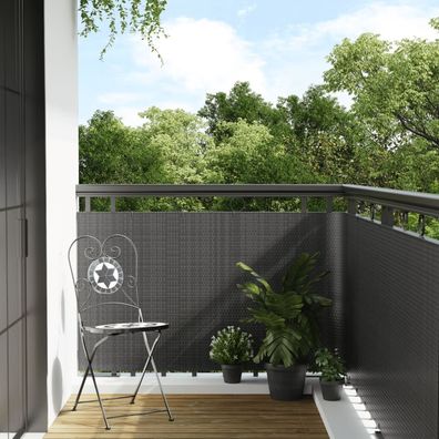 vidaXL Balkon-Sichtschutz Anthrazit 300x100 cm Poly Rattan