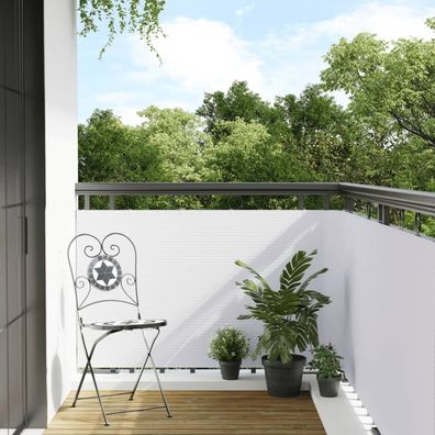 vidaXL Balkon-Sichtschutz Weiß 300x80 cm Poly Rattan