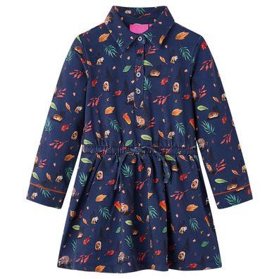 Kinderkleid mit Langen Ärmeln Marineblau 140