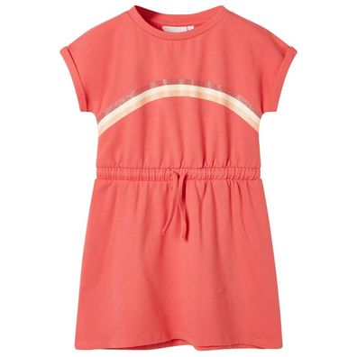 Kinderkleid mit Kordelzug Korallenrosa 128