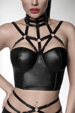 Saresia - Harness-Wetlook Top - (2XL, , , , L)