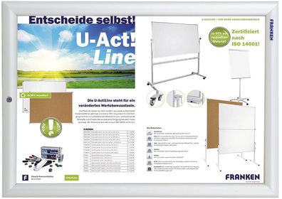 Franken BS1902 Schaukasten Wechselrahmen Security - abschließbar, für A3, silber