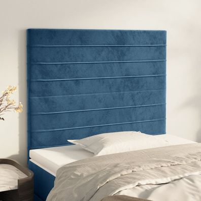 vidaXL Kopfteile 2 Stk. Dunkelblau 100x5x78/88 cm Samt