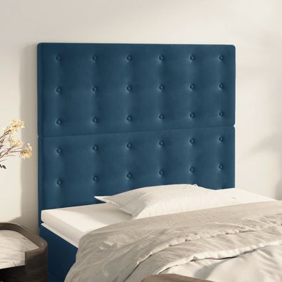 vidaXL Kopfteile 2 Stk. Dunkelblau 80x5x78/88 cm Samt