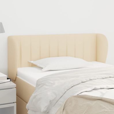 vidaXL Kopfteil mit Ohren Creme 83x23x78/88 cm Stoff