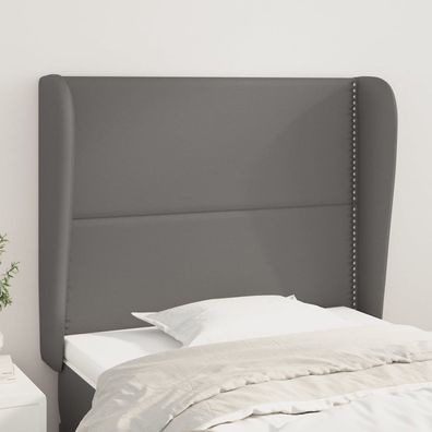 vidaXL Kopfteil mit Ohren Grau 83x23x118/128 cm Kunstleder