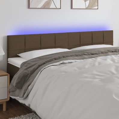 vidaXL LED Kopfteil Taupe 180x5x78/88 cm Stoff