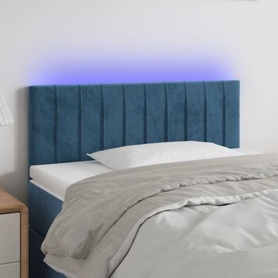 vidaXL LED Kopfteil Dunkelblau 90x5x78/88 cm Samt