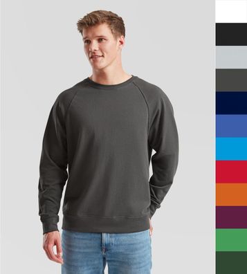 Fruit of the Loom Herren lightweight Raglan Sweater Pullover 62-138-0 NEU