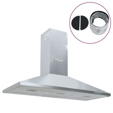 vidaXL Dunstabzugshaube 90 cm Edelstahl
