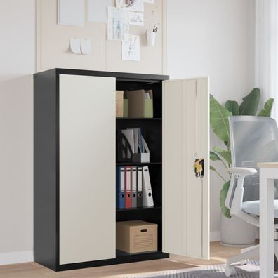 vidaXL Aktenschrank Anthrazit und Weiß 90x40x140 cm Stahl