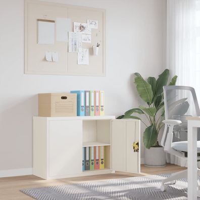 vidaXL Aktenschrank Weiß 90x40x70 cm Stahl