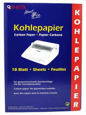 RHEITA 8172-10 Kohlepapier - A4, 10 Blatt, schwarz