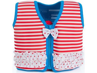 Konfidence Jacket Kinder Schwimmweste Schwimmhilfe Neopren Marthas Red Stripe Frills