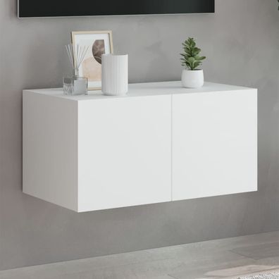 vidaXL TV-Wandschrank mit LED-Leuchten Weiß 60x35x31 cm