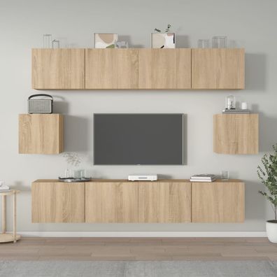 vidaXL 6-tlg. TV-Schrank-Set Sonoma-Eiche Holzwerkstoff