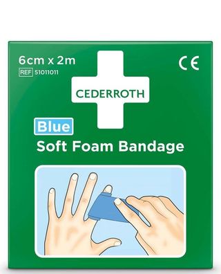 Cederroth 51011011 Pflaster Soft Foam Bandage - 2 m, blau, selbsthaftend