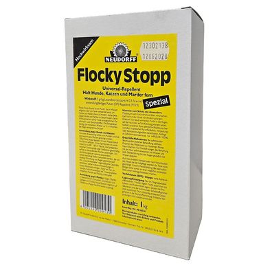 Flocky® Stopp 1kg | Hält Hunde, Katzen und Marder fern