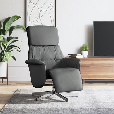 vidaXL Relaxsessel mit Fußteil Dunkelgrau Stoff