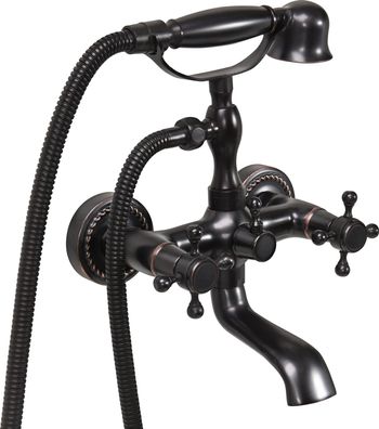 Badewannenarmatur RETRO BLACK, Duscharmatur Nostalgie